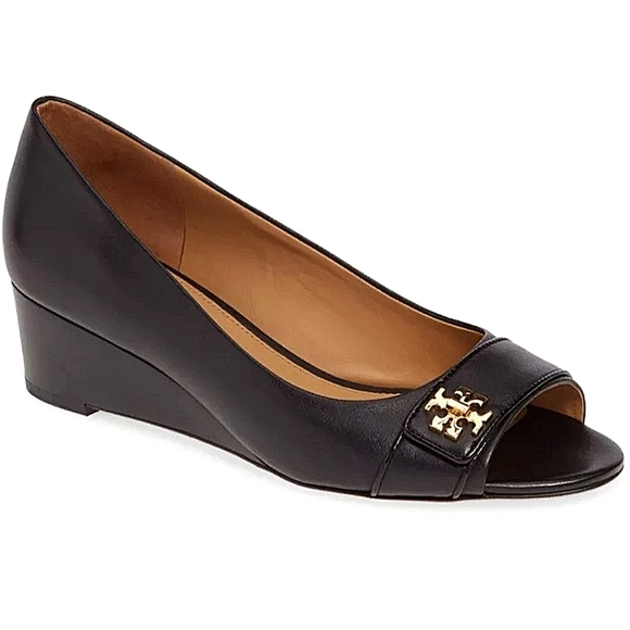 Tory Burch Shoes - Tory Burch Kira 44 MM Calf Leather Open Toe Wedge Perfect Black, Women's Size 7